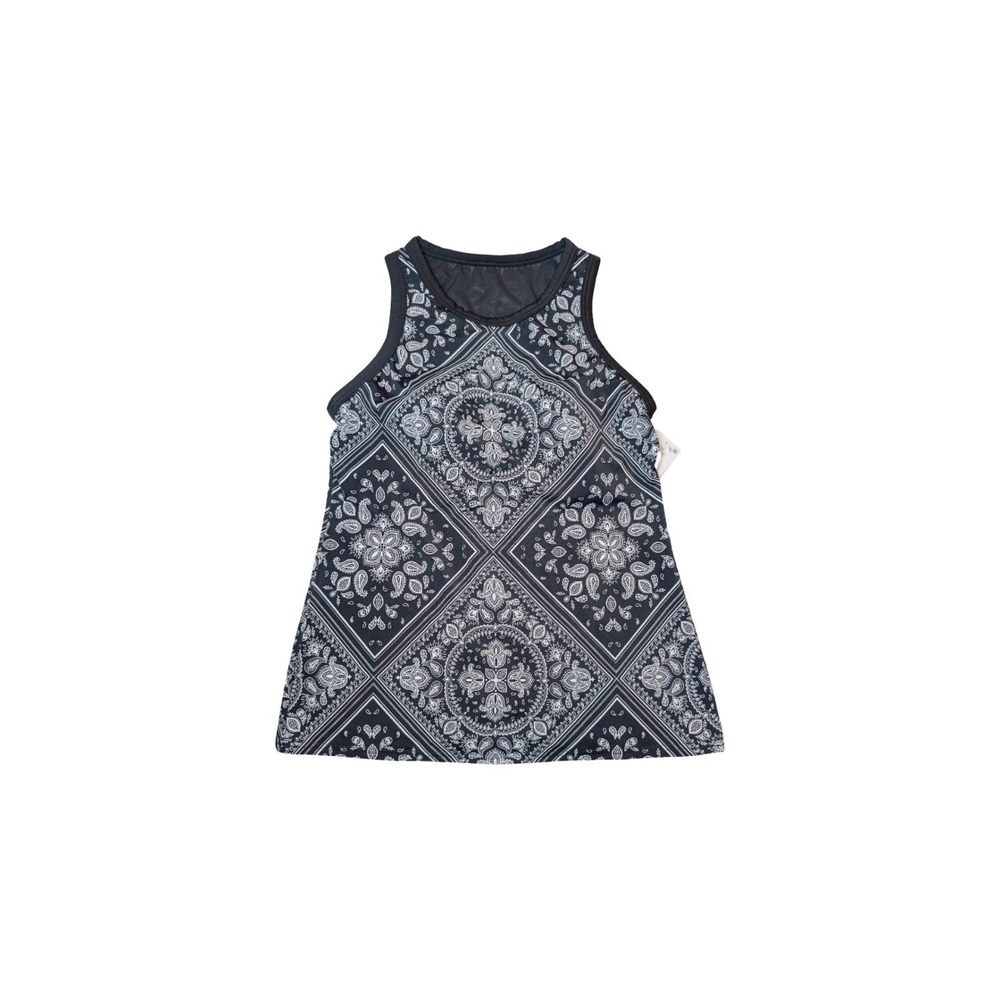 ⭐D2 Lands' End Women's High Neckline Tankini Tank Top Black & White - M